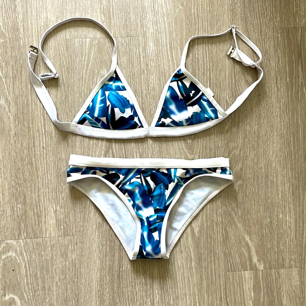 Blue palm tree bikini